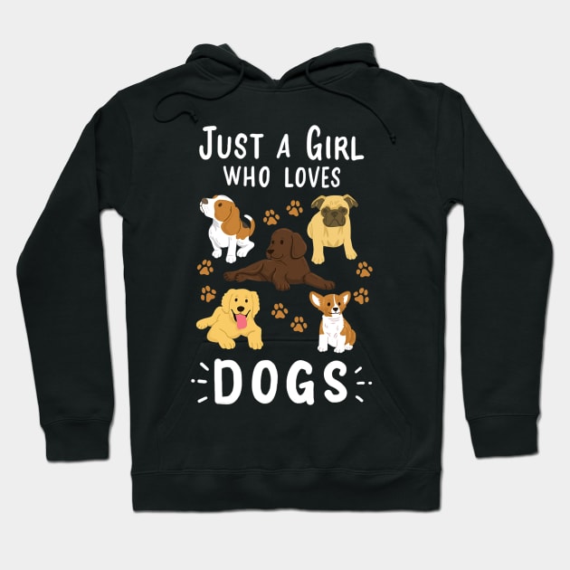 Just a Girl Who Loves Dogs Dog Lover Hoodie by tabbythesing960